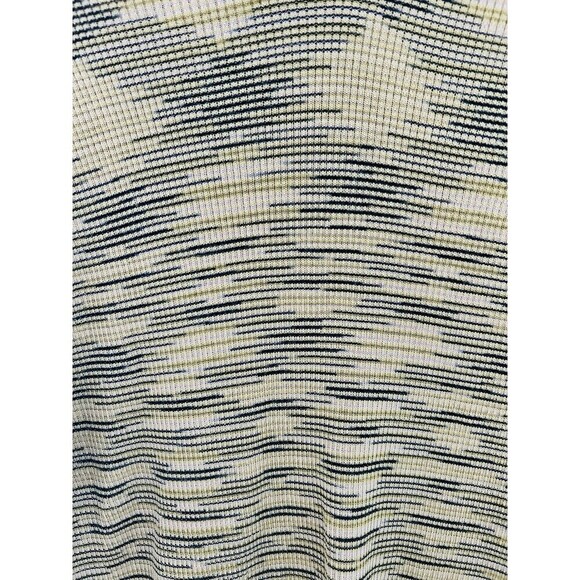 Missoni Yellow Green Stripe Patterned Knit Turtle Neck Sweater Sz L 12 - Picture 3 of 6